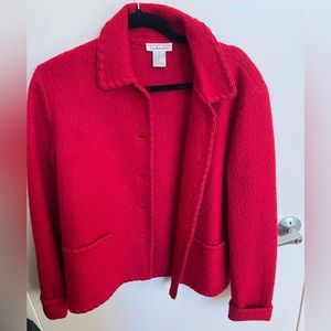 Talbots red boiled wool jacket